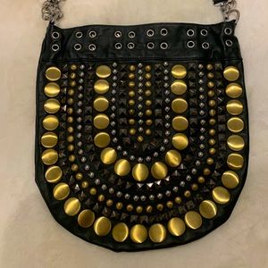 Studded leather crossbody bag